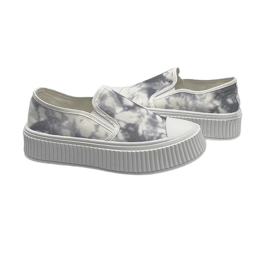 Qupid Gray Marbled Slip On Platform Sneakers Size 41 Women’s